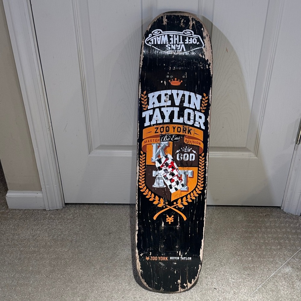 Zoo York Kevin Taylor Master Division Skateboard Deck Black Orange Graphic Used